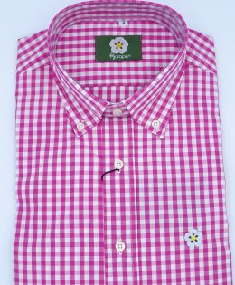 Camisa de Hombre Cuadros Grandes Magenta – Pejarape