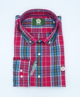 Camisa de caza Cuadros Rojos y Verde Tartán