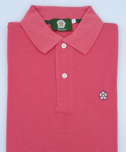 Polo de Hombre Rosa Palo- Flor con borde negro