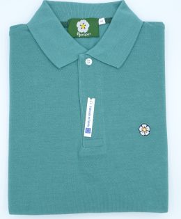 Polo de Hombre Verde- Flor con borde negro