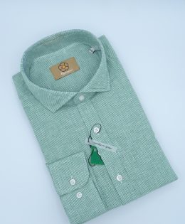 Camisa de algodón Cuadros Finos (Verde/Blanco)